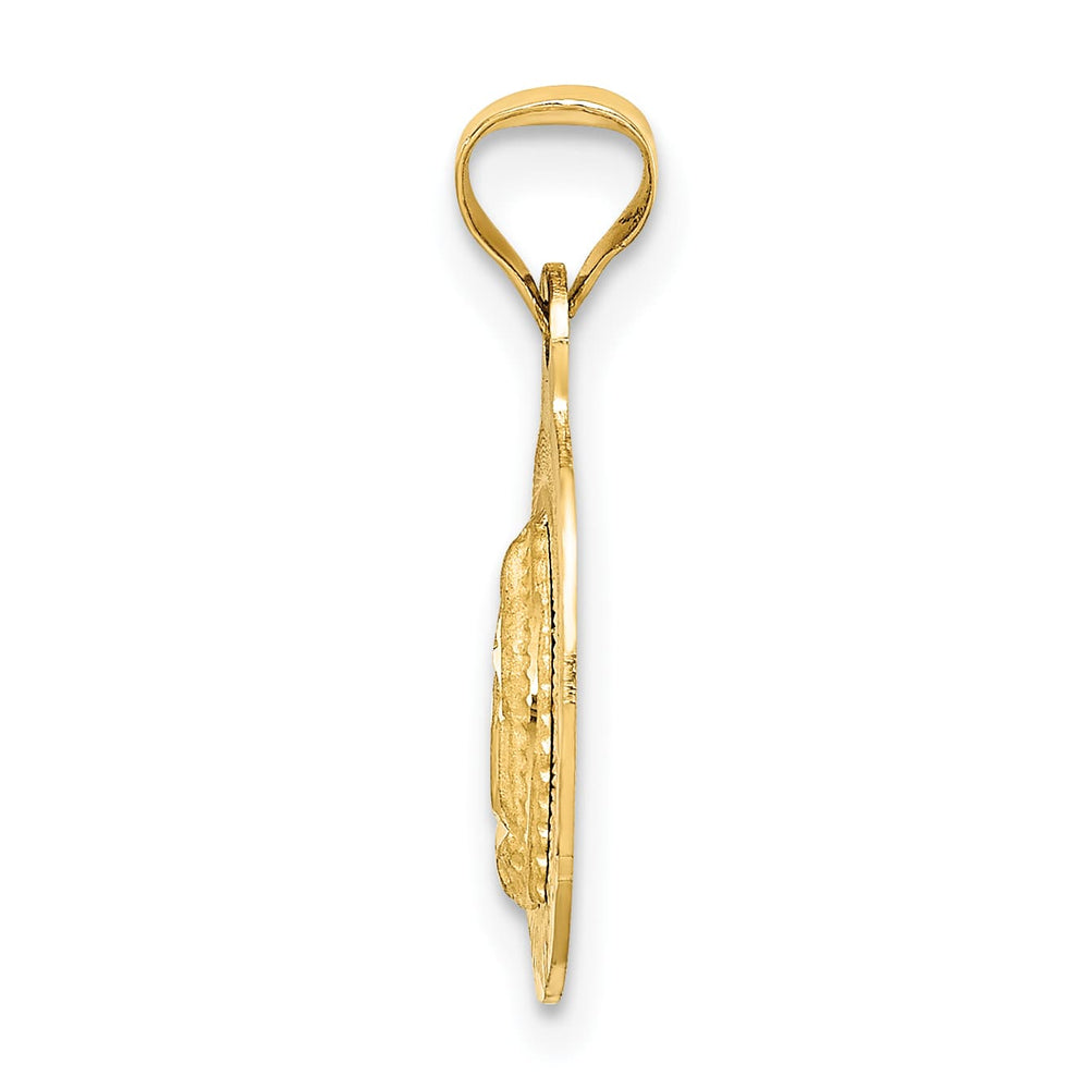 14K Yellow Gold D.C. Solid Our Lady Of Guadalupe Oval Pendant