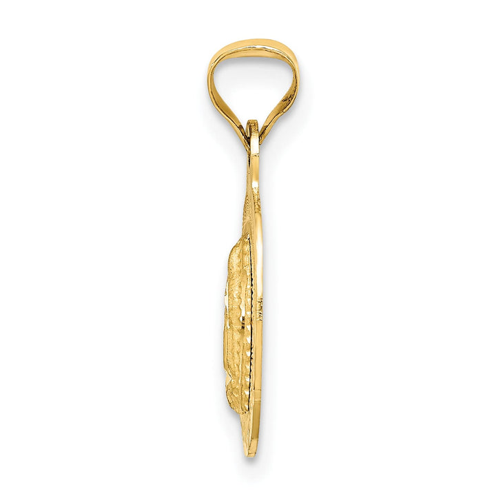14K Yellow Gold D.C. Solid Our Lady Of Guadalupe Oval Pendant