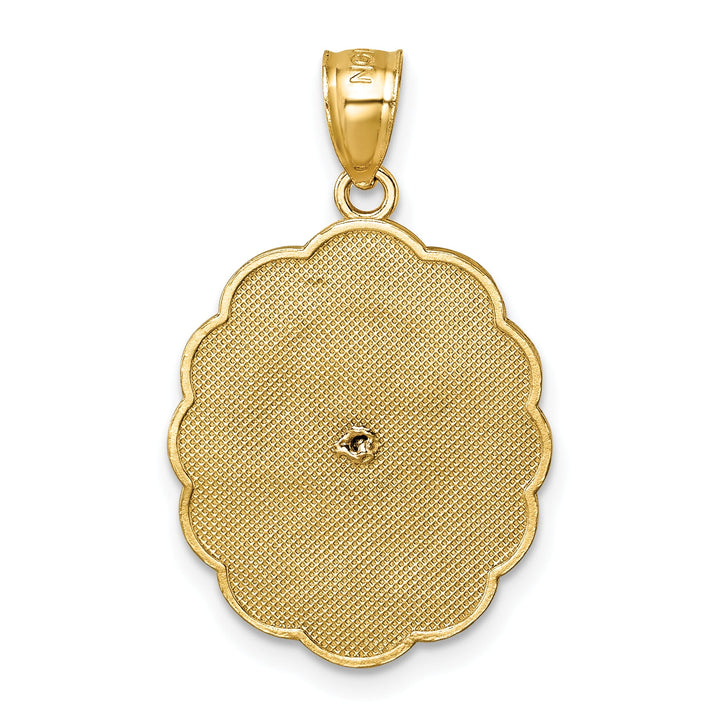 14K Yellow Gold D.C. Spanish Ntra. Sra. De Guadalupe Oval Pendant