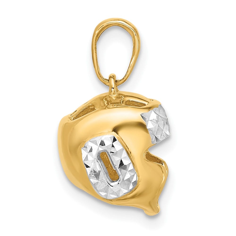 14K Yellow Gold D.C. Wrestling Helmet Pendant