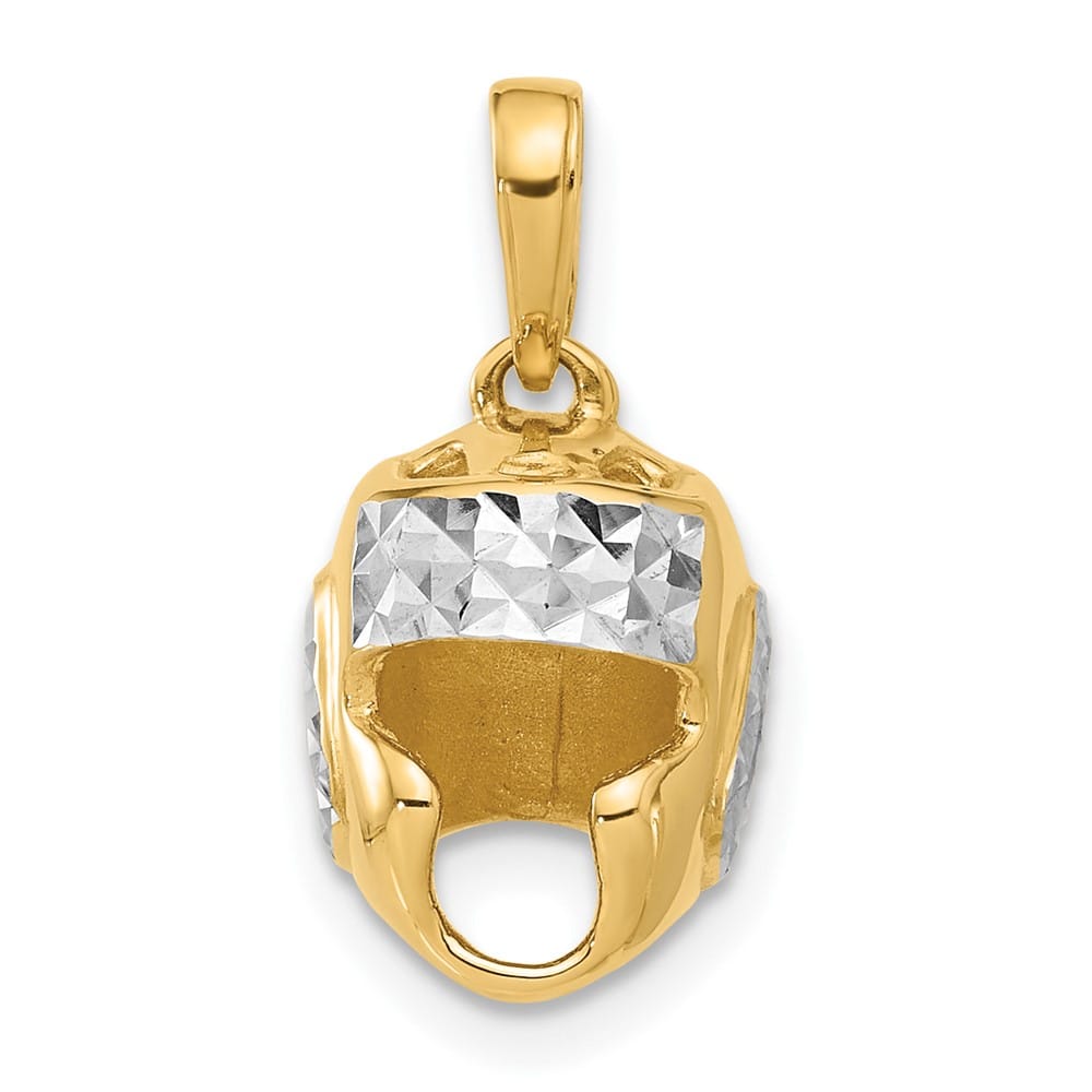 14K Yellow Gold D.C. Wrestling Helmet Pendant