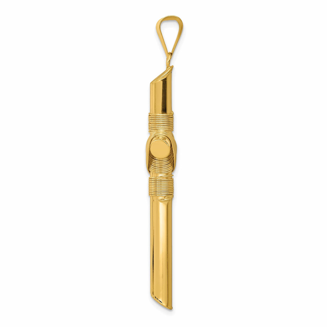 Lovely Rita's 14K Yellow Gold Dainty Polished Center Wrap Tube Latin Cross