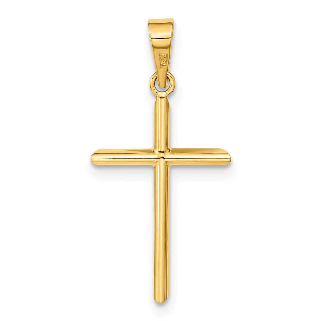 Lovely Rita's 14K Yellow Gold Dainty Polished Hollow Latin Cross Pendant