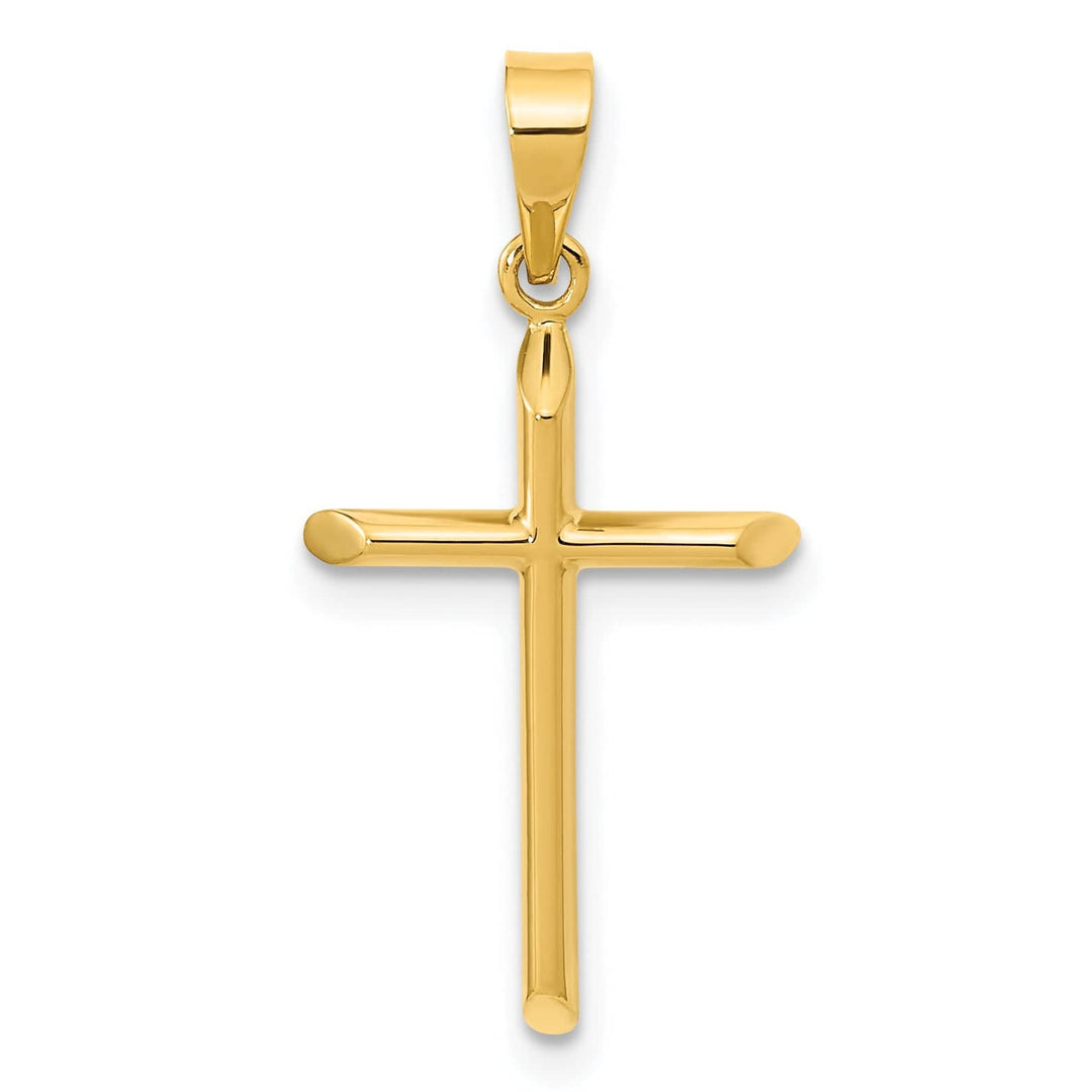 Lovely Rita's 14K Yellow Gold Dainty Polished Hollow Latin Cross Pendant