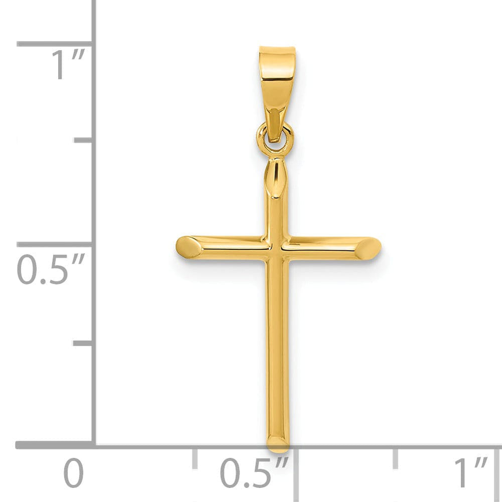 Lovely Rita's 14K Yellow Gold Dainty Polished Hollow Latin Cross Pendant