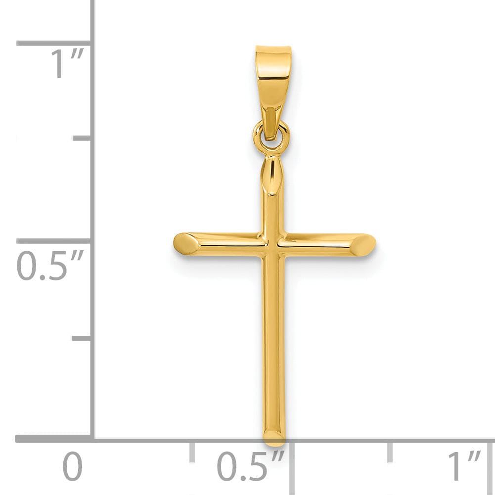 Lovely Rita's 14K Yellow Gold Dainty Polished Hollow Latin Cross Pendant