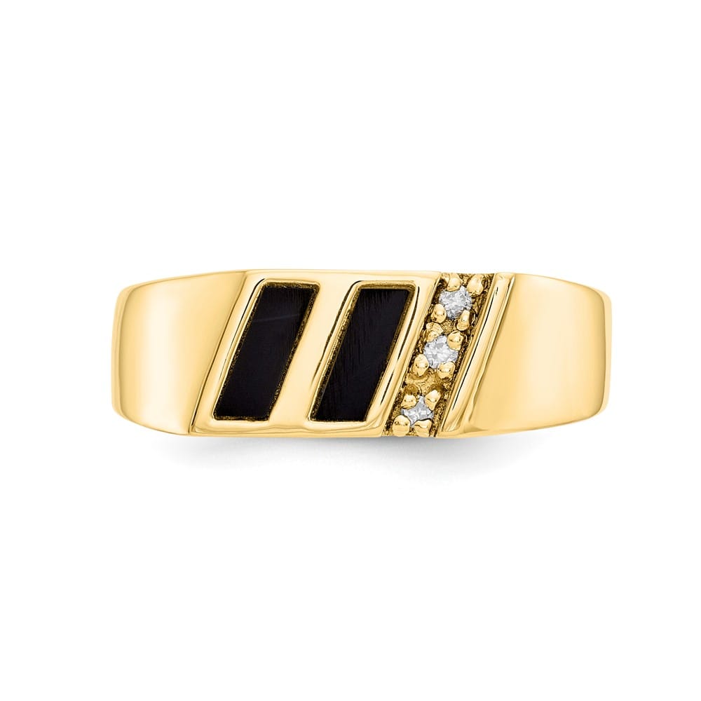 14k Yellow Gold Diamond Men's Ring