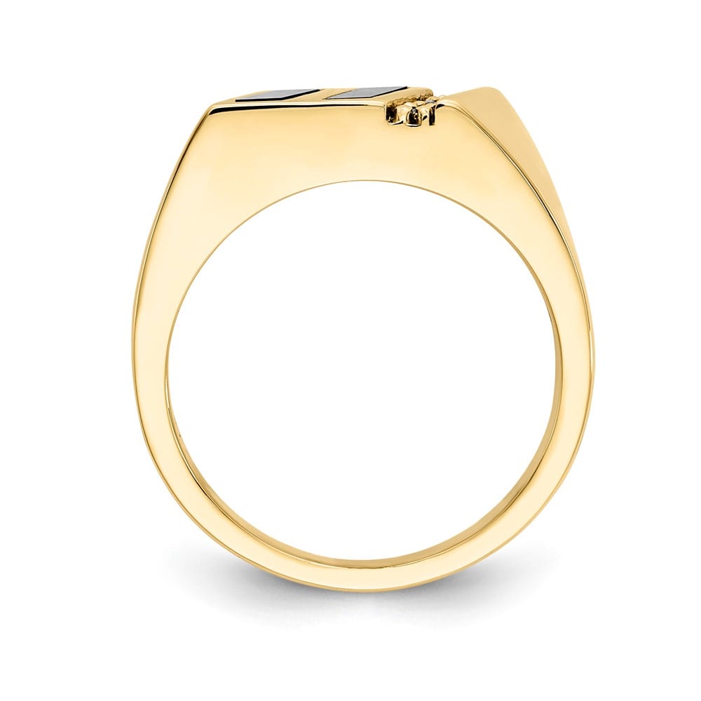 14k Yellow Gold Diamond Men's Ring