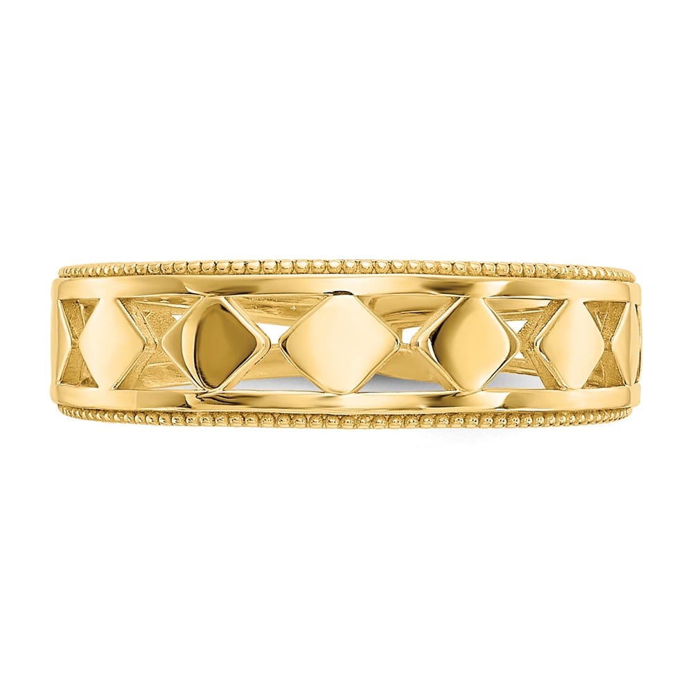 14k Yellow Gold Diamond Shapes Toe Ring