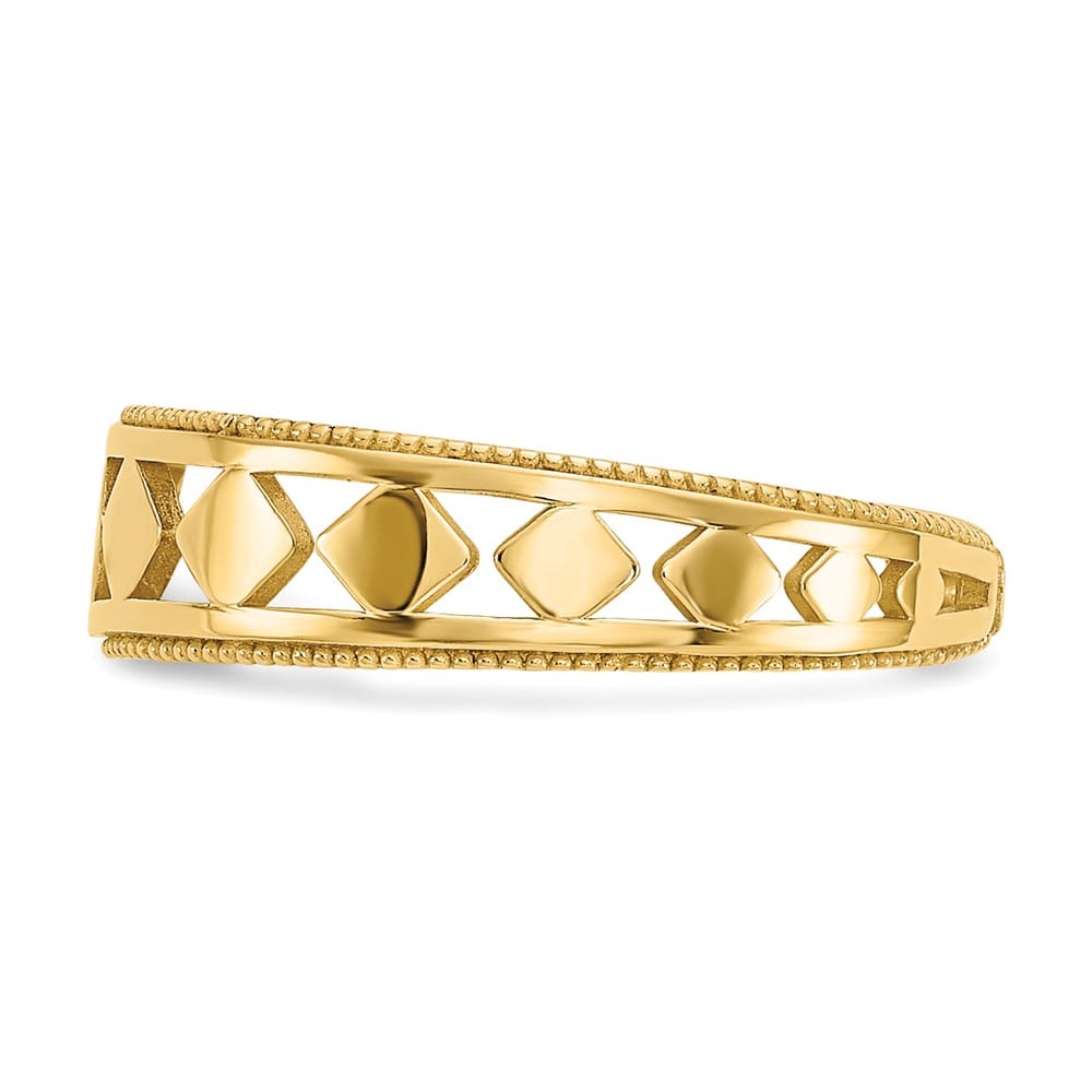 14k Yellow Gold Diamond Shapes Toe Ring