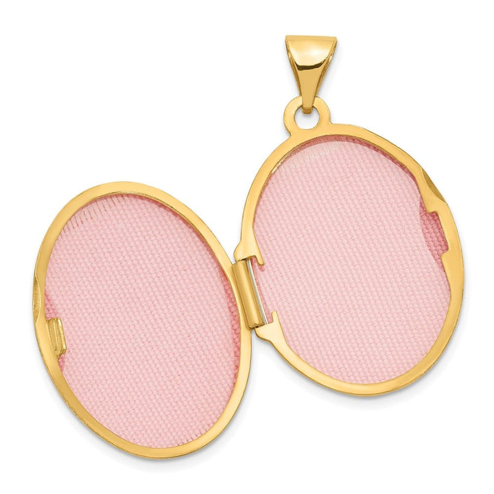 14K Yellow Gold Domed Scroll Design 21mm Oval Locket