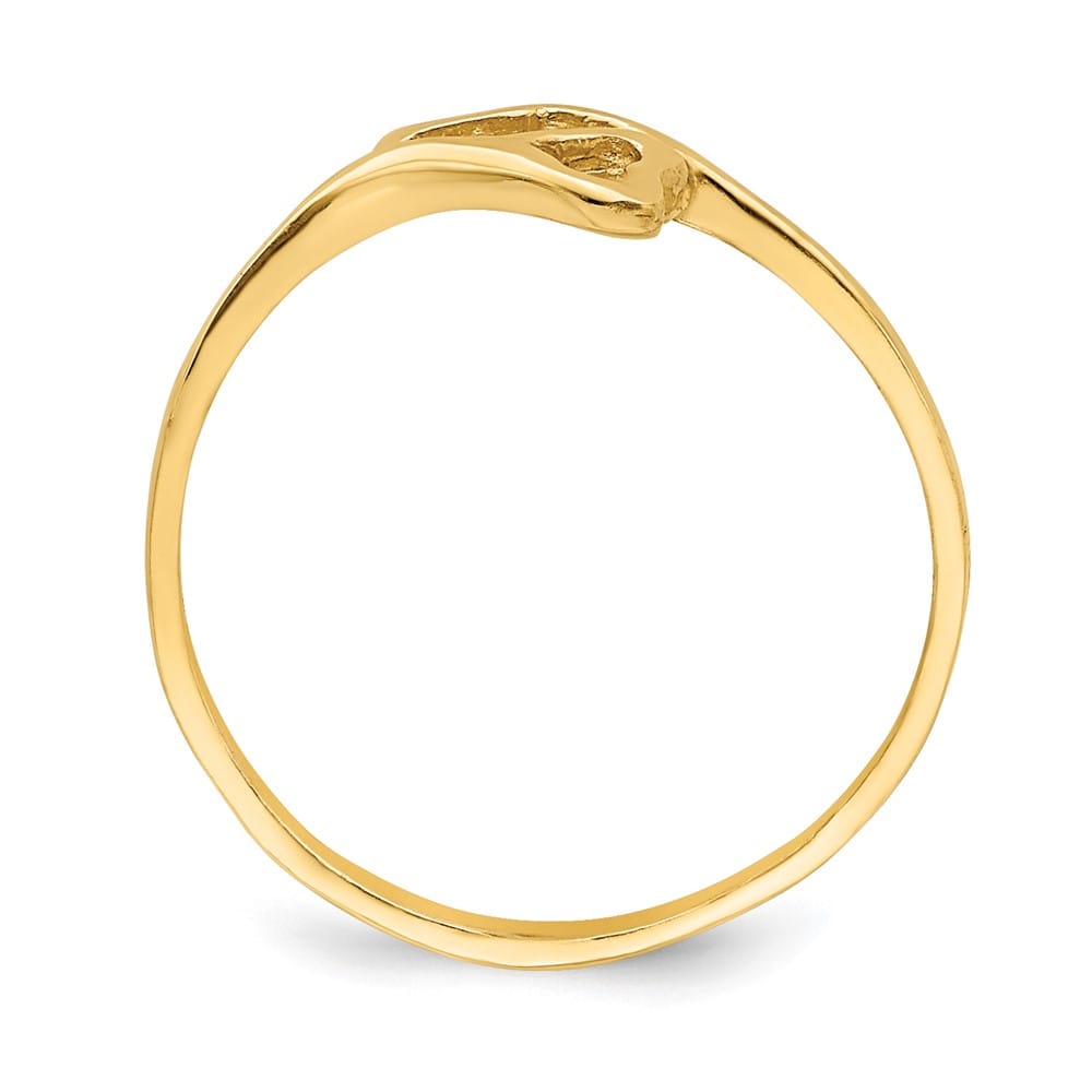 14k Yellow Gold Double Heart Bypass Ring