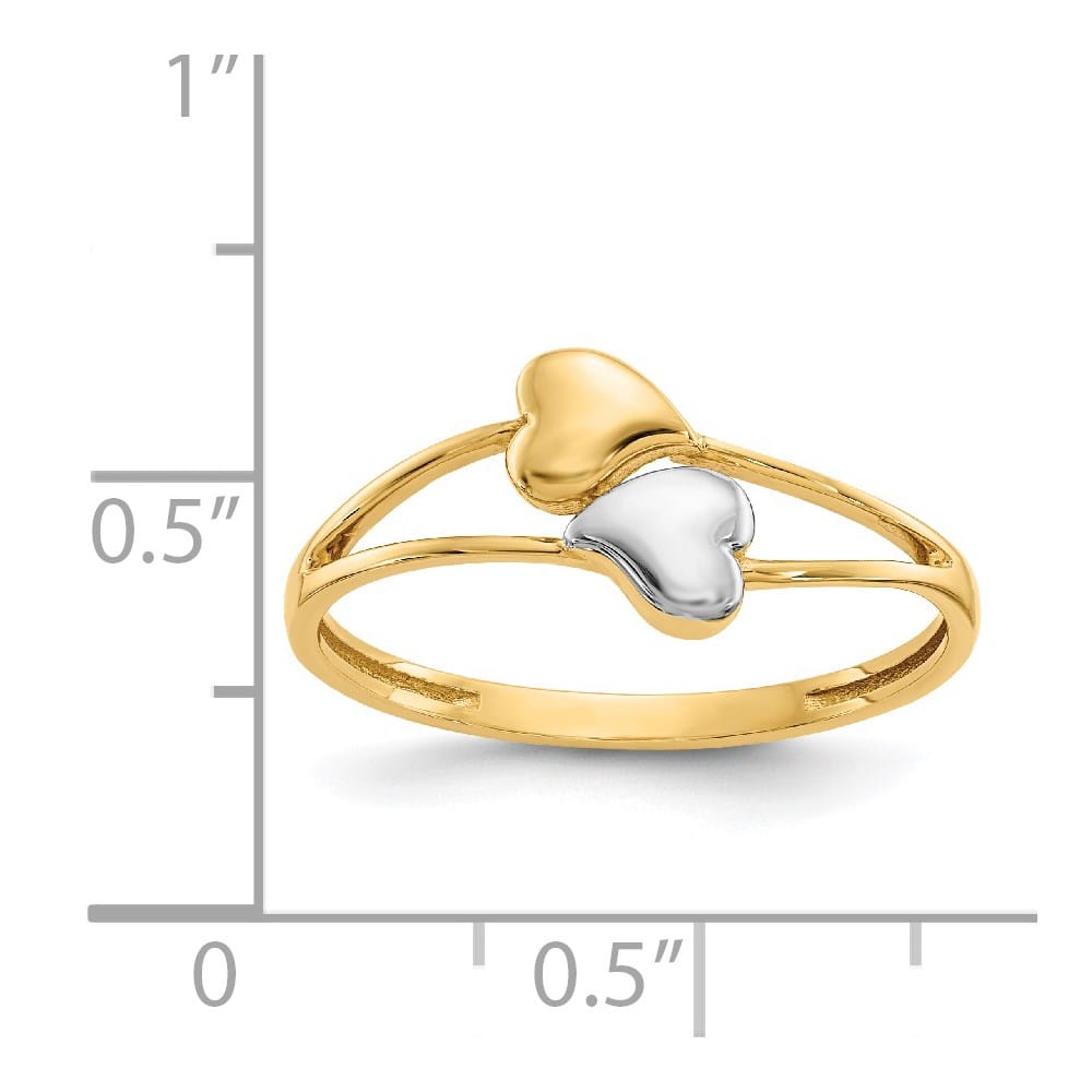 14k Yellow Gold Double Heart Ring
