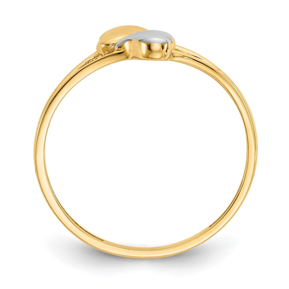 14k Yellow Gold Double Heart Ring