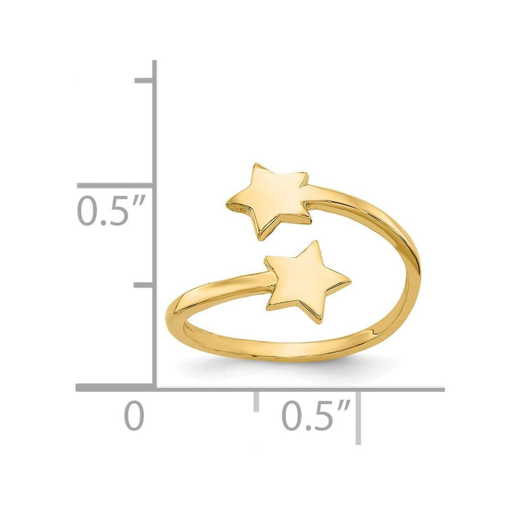 14k Yellow Gold Double Star Toe Ring