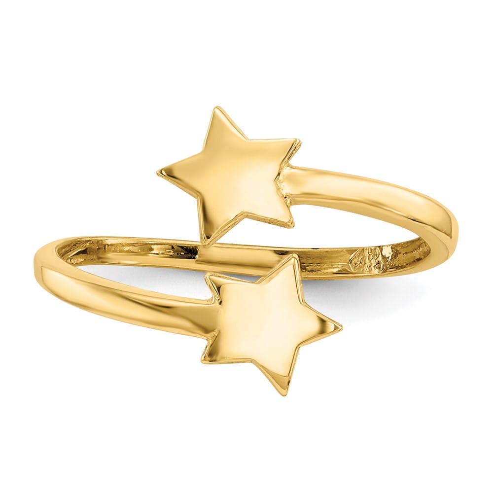 14k Yellow Gold Double Star Toe Ring