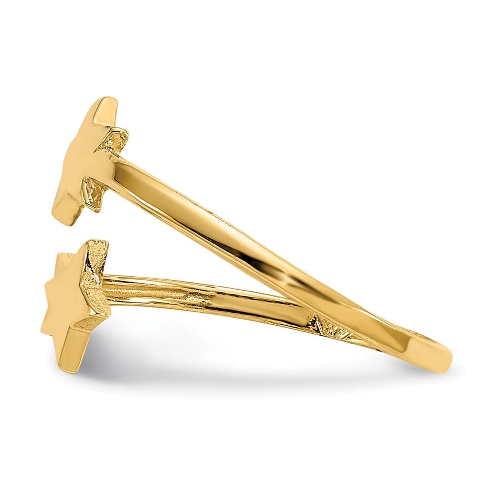 14k Yellow Gold Double Star Toe Ring