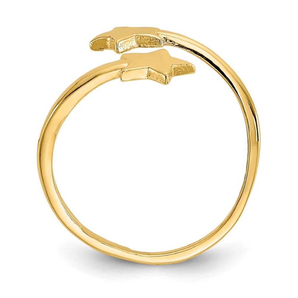 14k Yellow Gold Double Star Toe Ring
