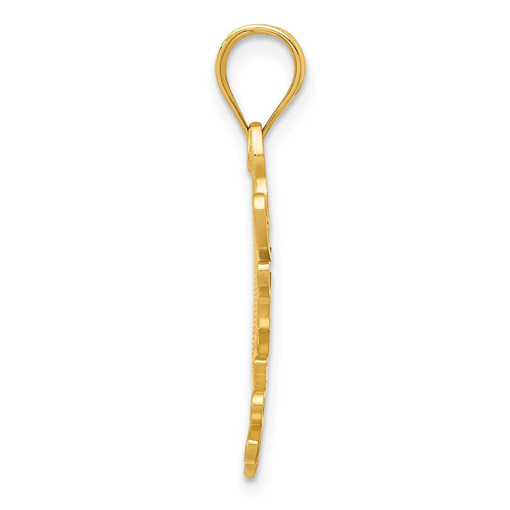 14K Yellow Gold Dove with Heart Pendant