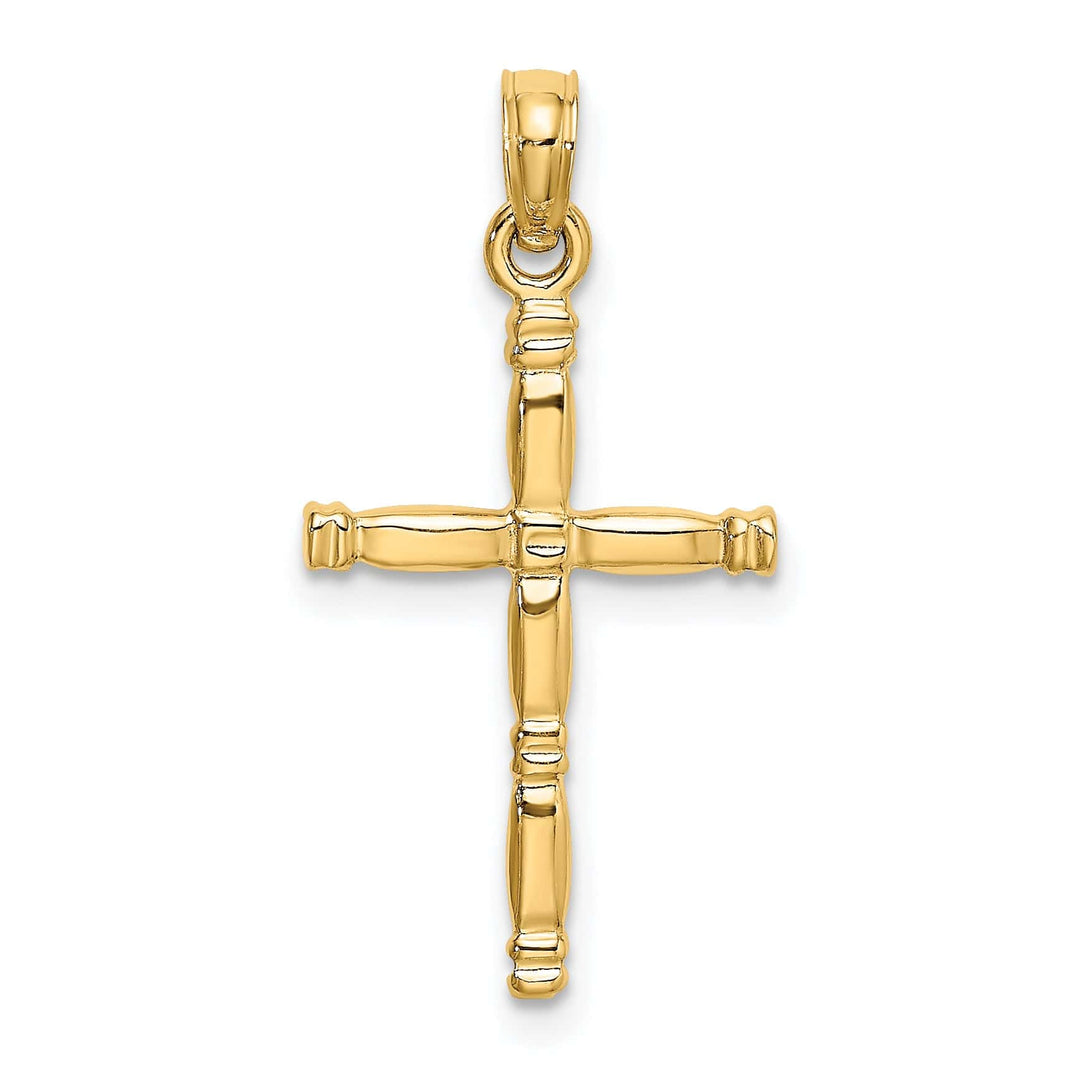 Lovely Rita's 14K Yellow Gold Elegant 3-D Polished Religious Latin Cross Pendant