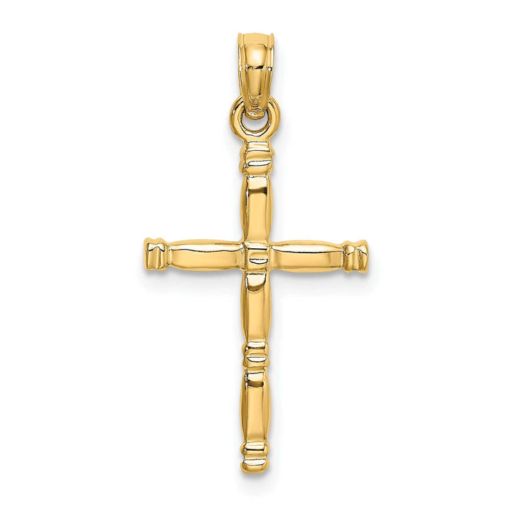 Lovely Rita's 14K Yellow Gold Elegant 3-D Polished Religious Latin Cross Pendant