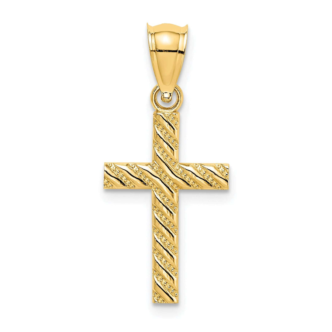 Lovely Rita's 14K Yellow Gold Elegant Beaded Polished Religious Latin Cross Pendant