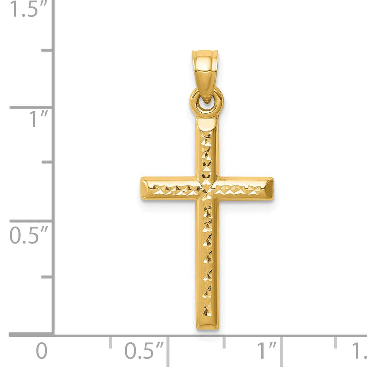 Lovely Rita's 14K Yellow Gold Elegant D.C Detailed Latin Cross Pendant