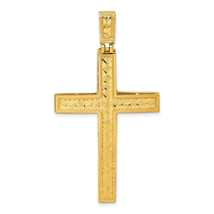 Lovely Rita's 14K Yellow Gold Elegant D.C Fancy Detailed Latin Cross Pendant