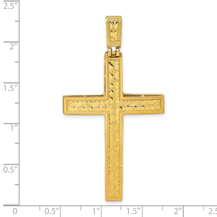 Lovely Rita's 14K Yellow Gold Elegant D.C Fancy Detailed Latin Cross Pendant