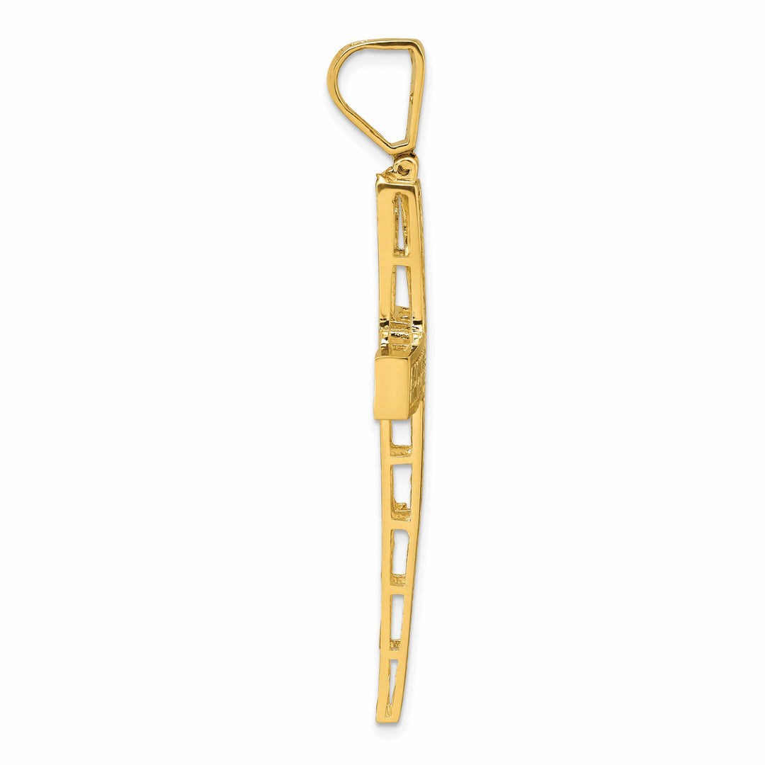 Lovely Rita's 14K Yellow Gold Elegant D.C Fancy Detailed Latin Cross Pendant