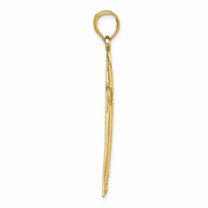 Lovely Rita's 14K Yellow Gold Elegant D.C Textured Fancy Latin Cross Pendant