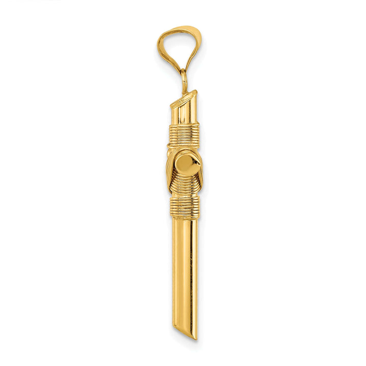Lovely Rita's 14K Yellow Gold Elegant Polished Center Wrap Tube Latin Cross Pendant