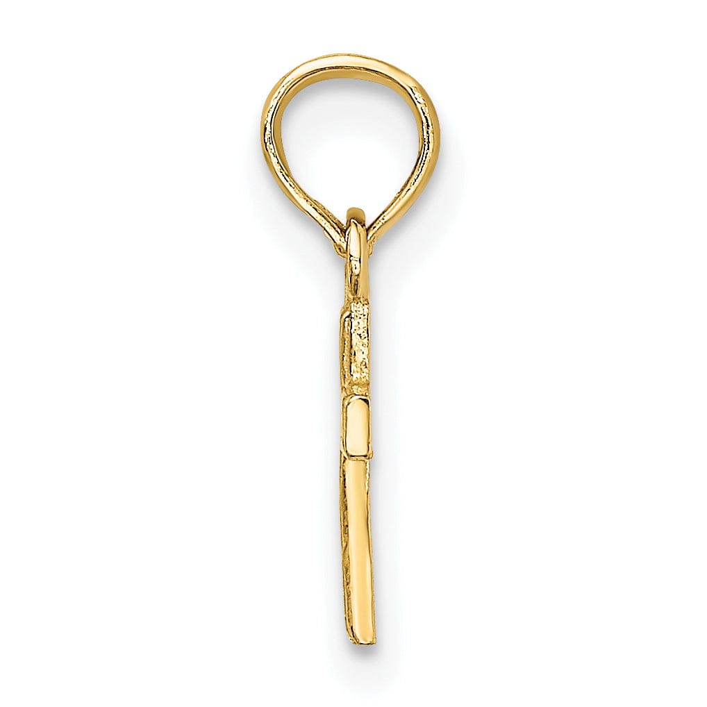 Lovely Rita's 14K Yellow Gold Elegant Textured Mini Religious Latin Cross Pendant