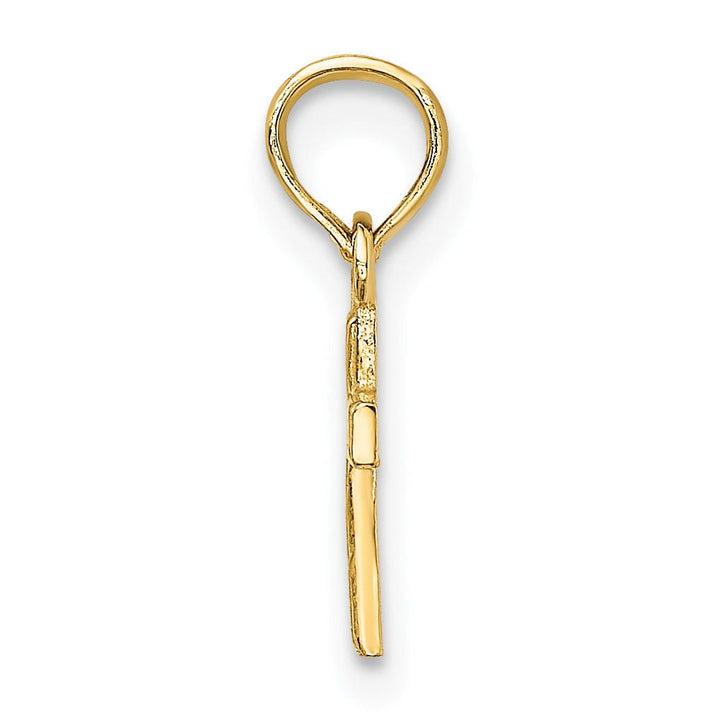 Lovely Rita's 14K Yellow Gold Elegant Textured Mini Religious Latin Cross Pendant