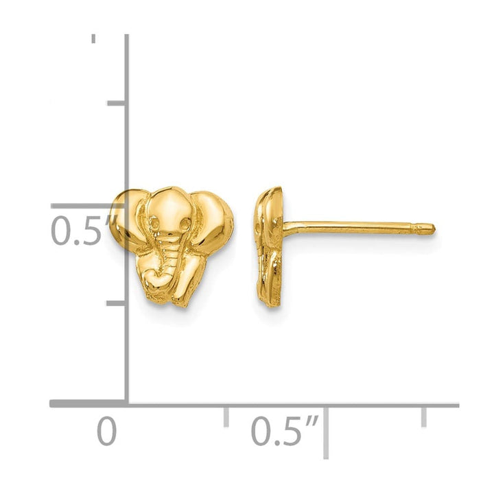 14K Yellow Gold Elephant Earrings, view 4 of 4