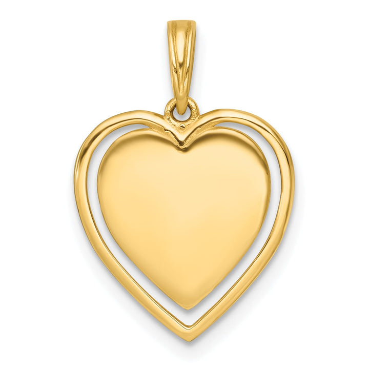 14K Yellow Gold Enamel Eye in Heart Charm