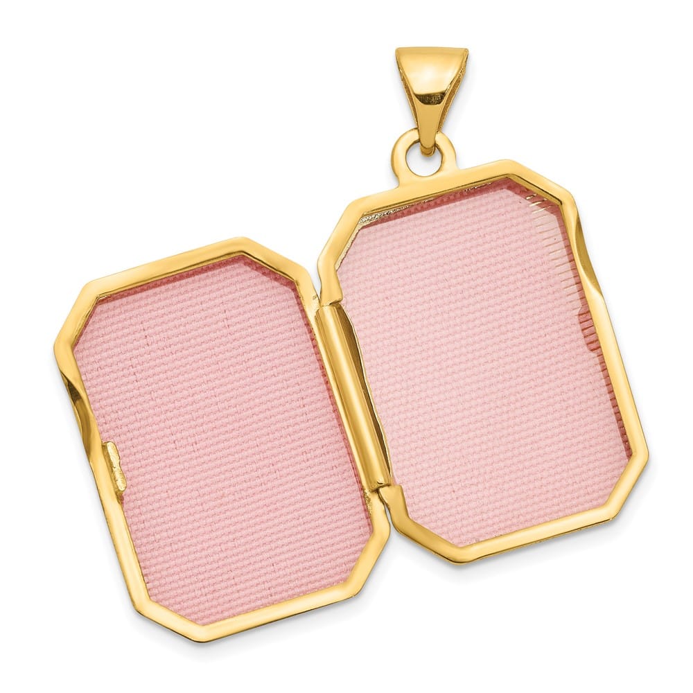 14K Yellow Gold Fancy Border 20x15mm Rectangle Locket