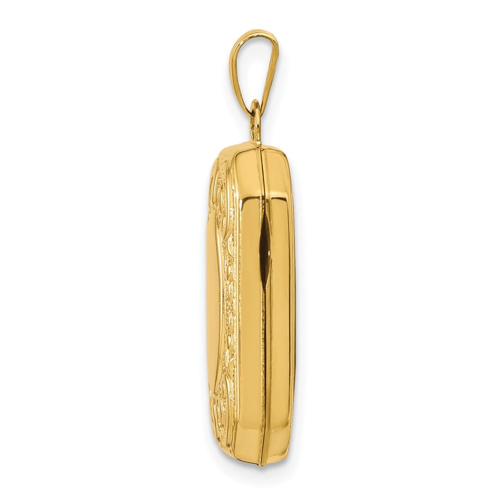 14K Yellow Gold Fancy Border 20x15mm Rectangle Locket