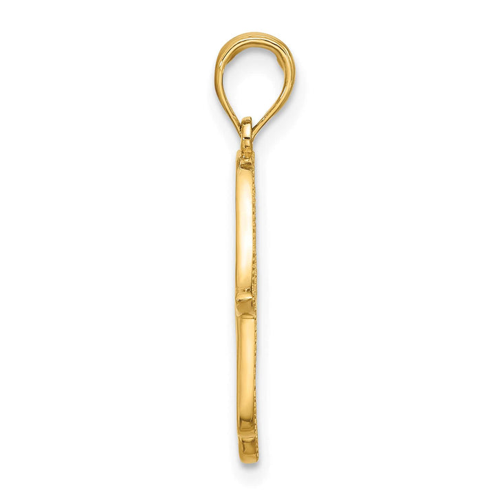 14K Yellow Gold Fancy Hamsa Hand Charm
