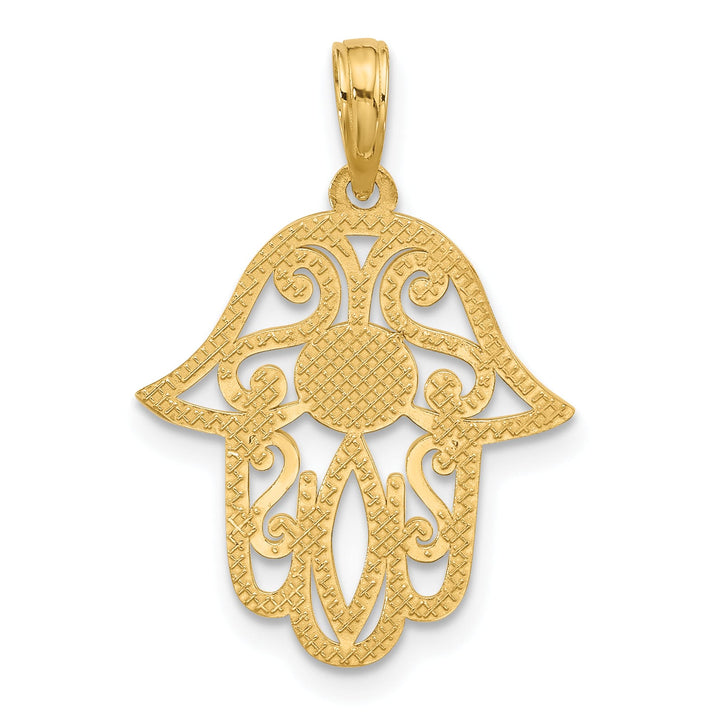 14K Yellow Gold Fancy Hamsa Hand Charm