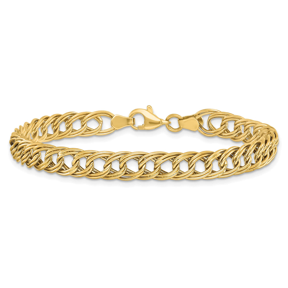14K Yellow Gold Fancy Link Bracelet 7 Inch