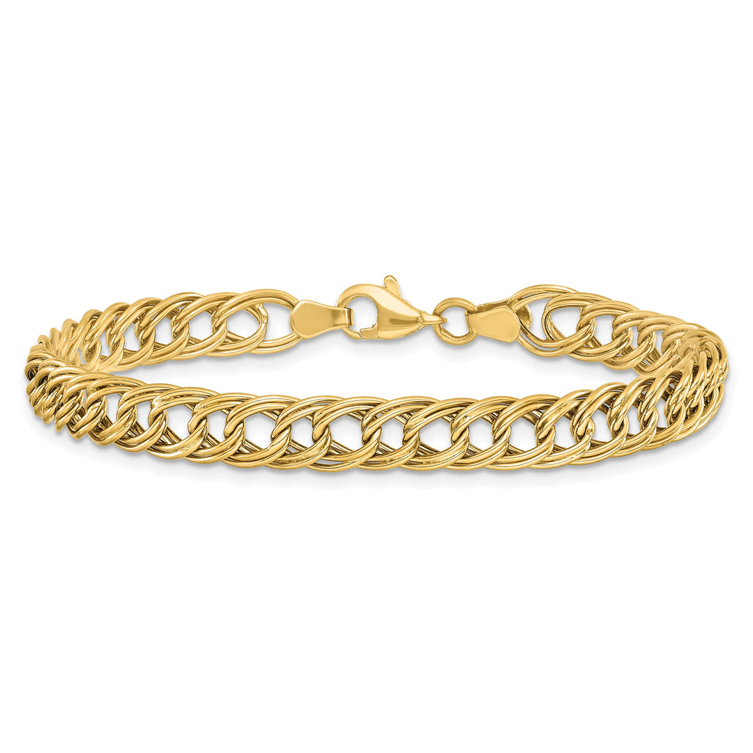 14K Yellow Gold Fancy Link Bracelet 7 Inch