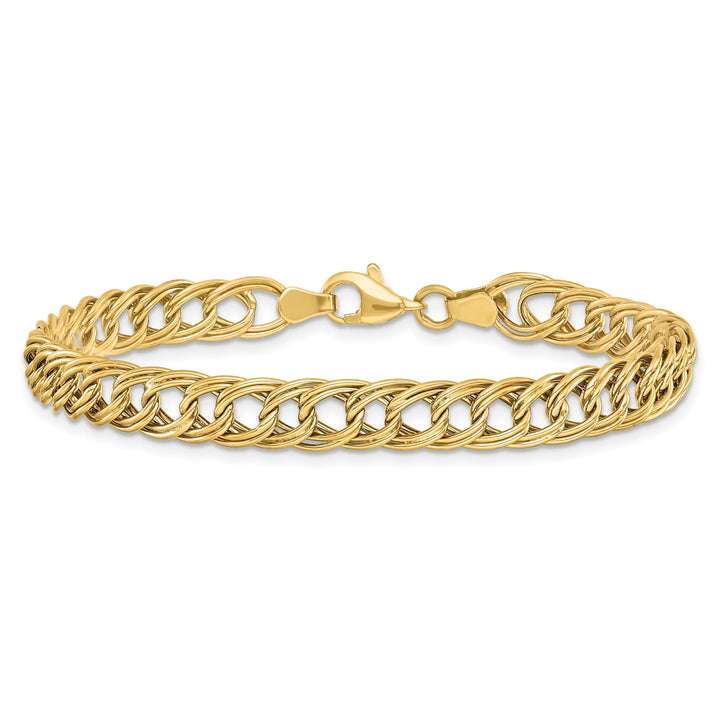 14K Yellow Gold Fancy Link Bracelet 7 Inch