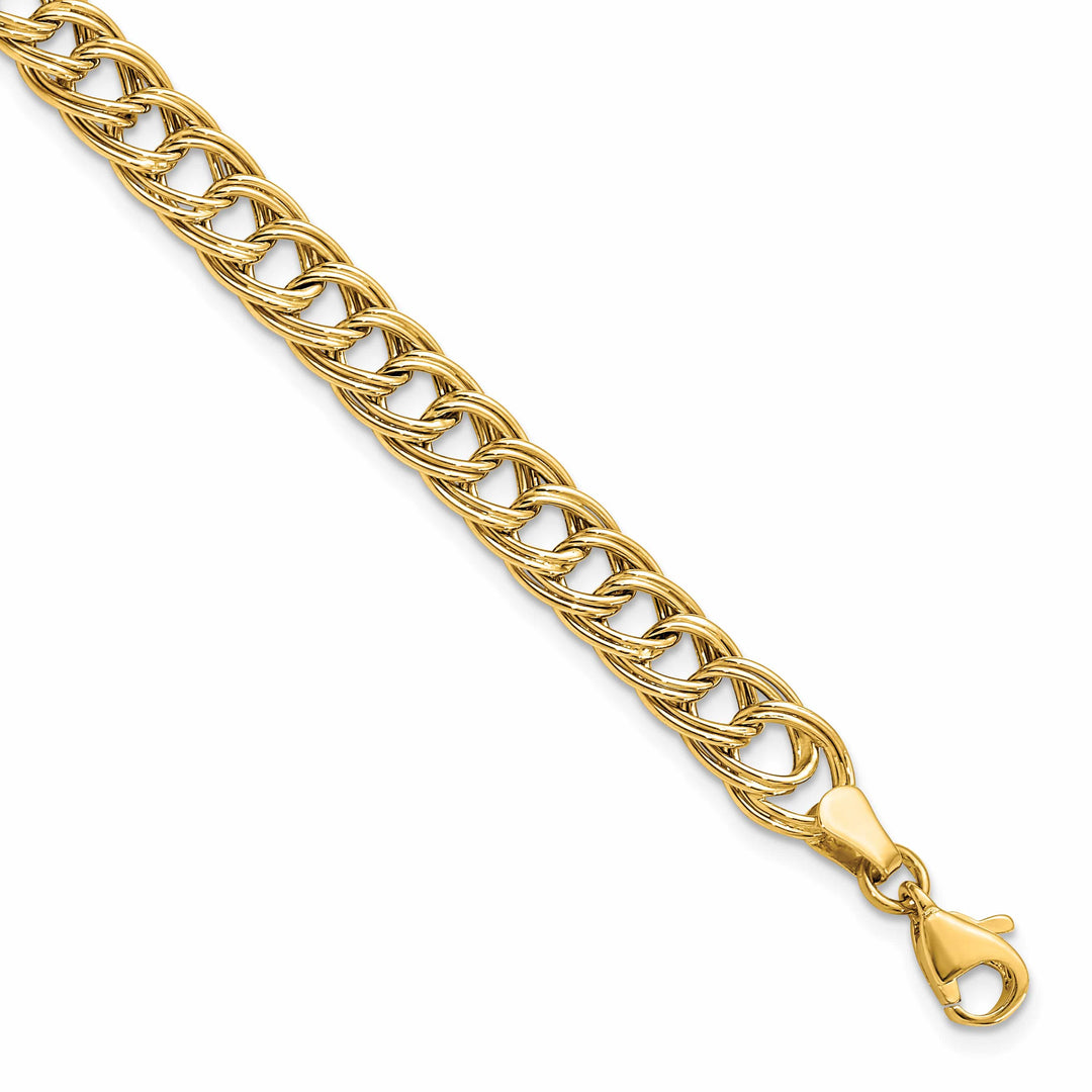 14K Yellow Gold Fancy Link Bracelet 7 Inch