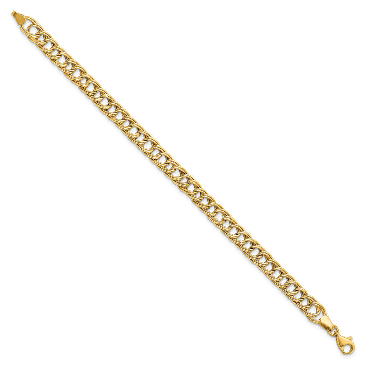 14K Yellow Gold Fancy Link Bracelet 7 Inch