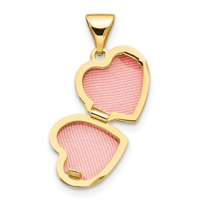 14K Yellow Gold Floral 10mm Heart Locket