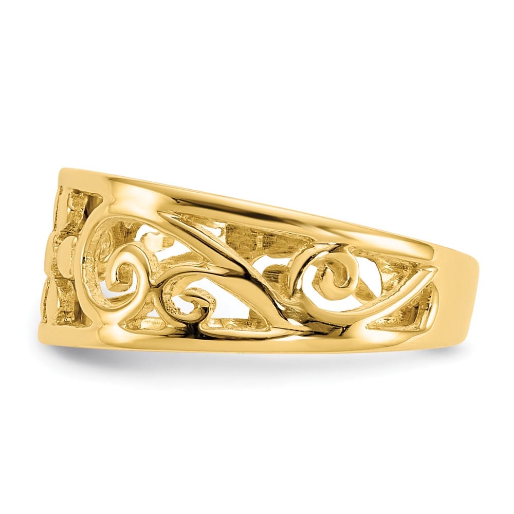 14k Yellow Gold Floral Toe Ring