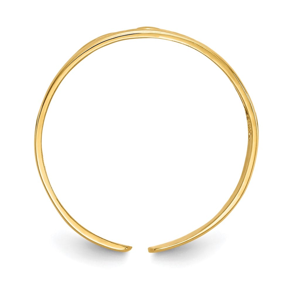 14k Yellow Gold Floral Toe Ring