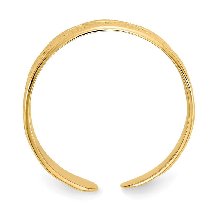 14k Yellow Gold Flower and Butterfly Toe Ring