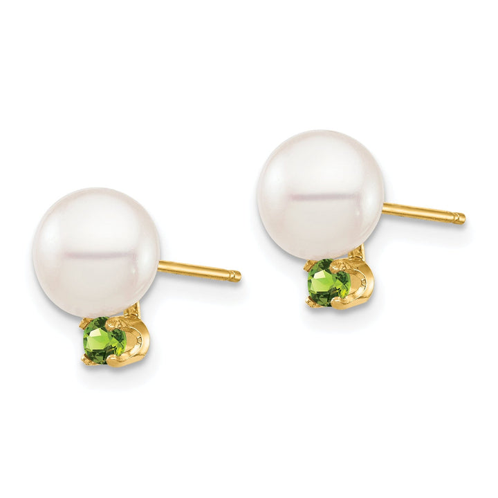 14K Yellow Gold Gorgeous 7-7.5mm Freshwater Pearl  Studs